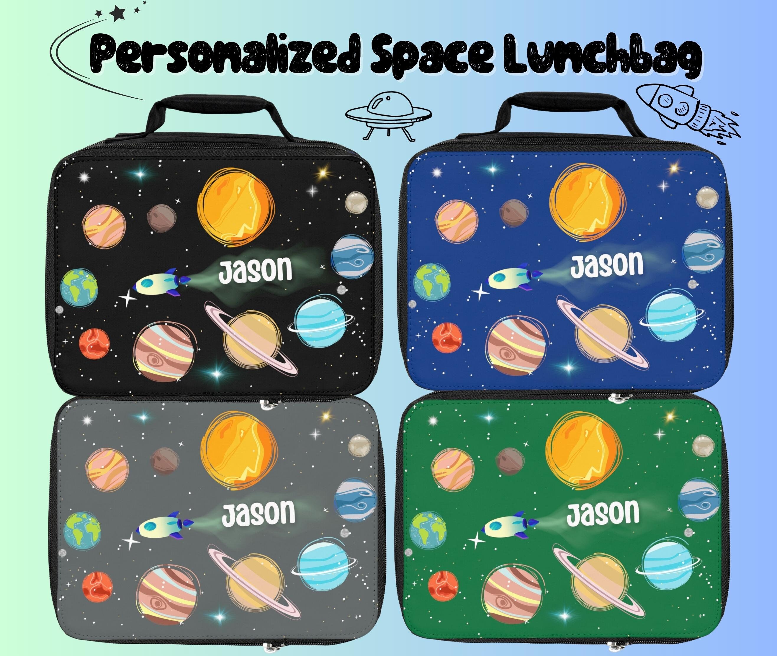 Monogrammed Outer Space Kids Lunch Box Combo With Accessories