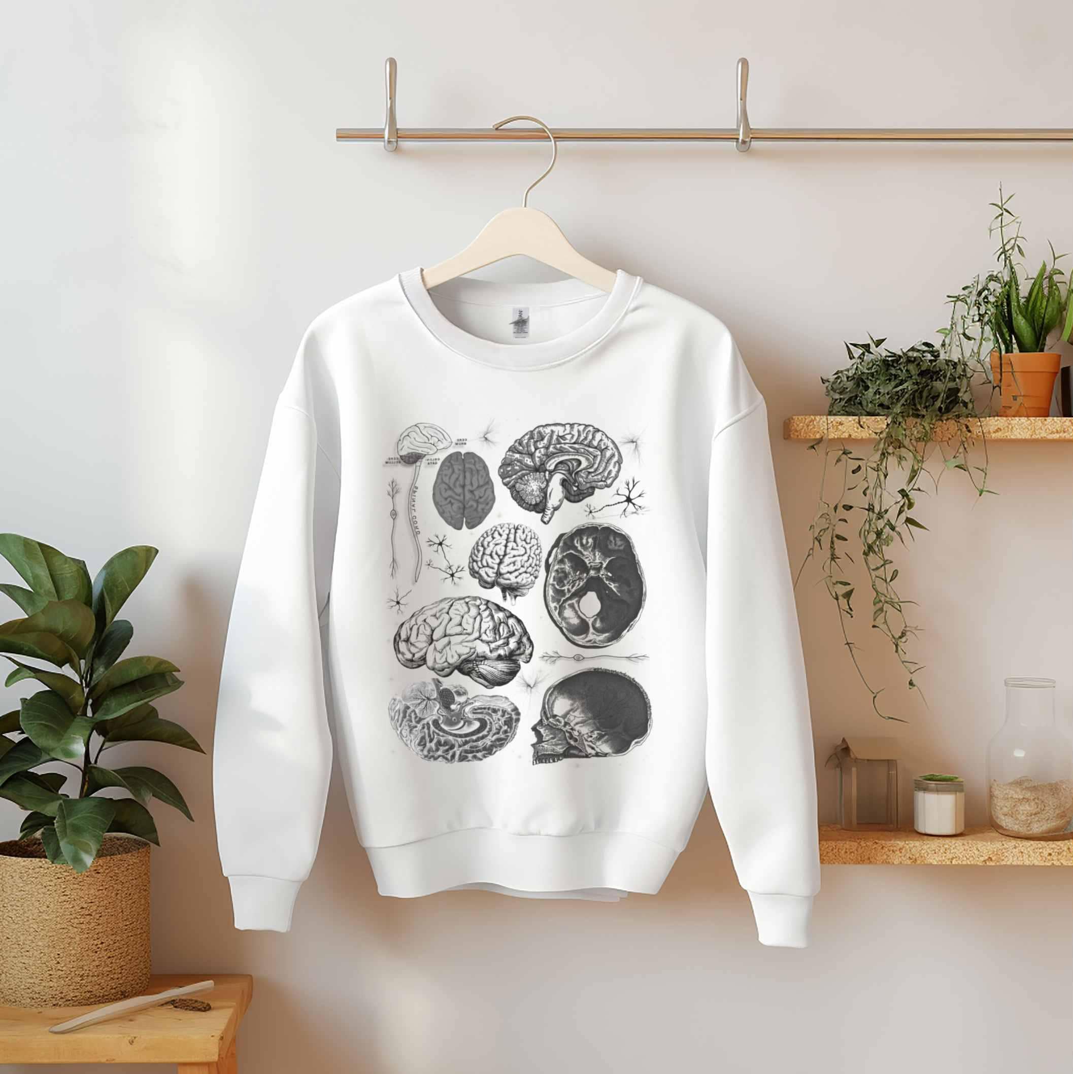 Psych Sweaters Vintage Neurology Sweatshirt: Psych Nurse Sweater, Brain Anatomy ...