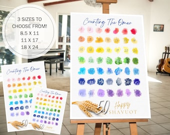 Printable Counting the Omer Activity, Passover Activity, Spring Feast Activity, Rainbow Omer Count, Instant Download, Kids Activity