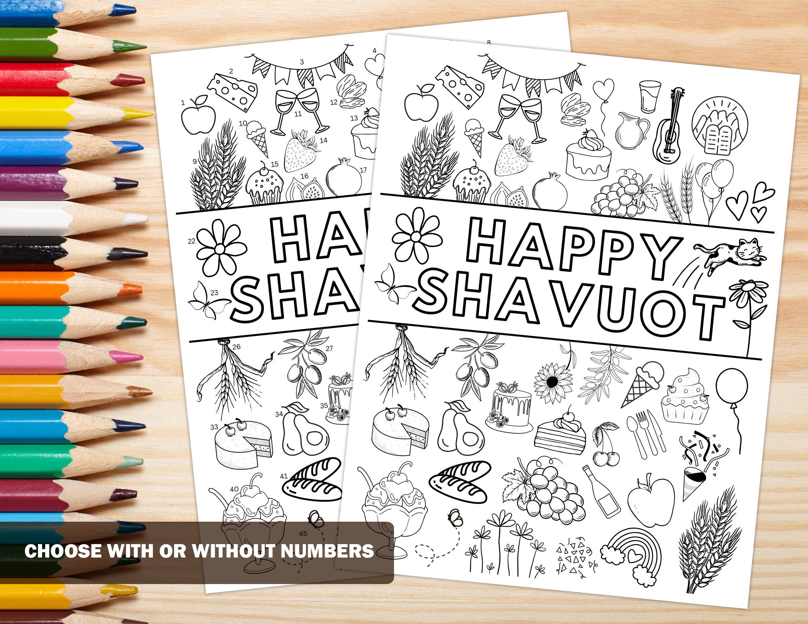 Printable counting the omer coloring sheets count down to shavuot