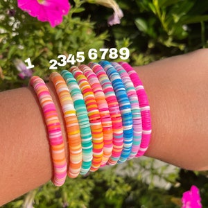 Preppy Summer Clay Bead Bracelets