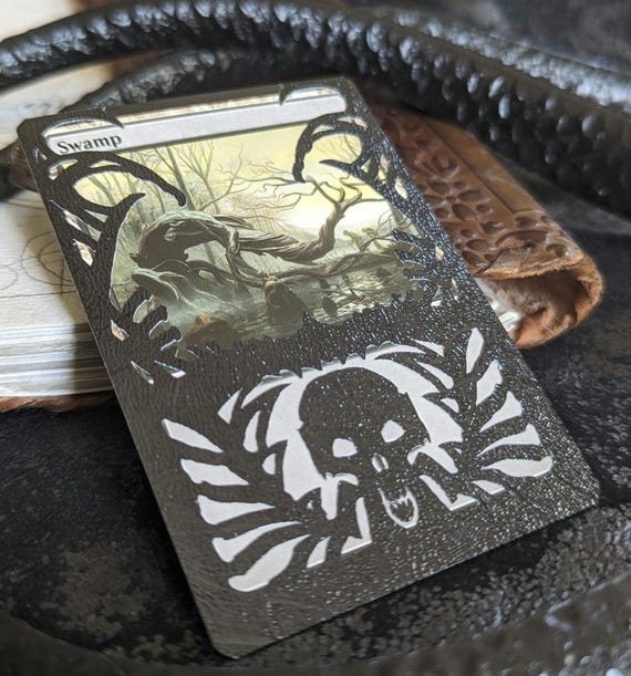 Custom Necropotence MTG Altered Swamp Land Card - Etsy