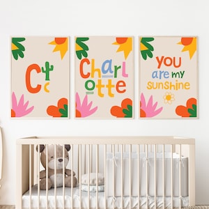 Custom Nursery Prints Set: Kids Bedroom Decor (Digital Download)