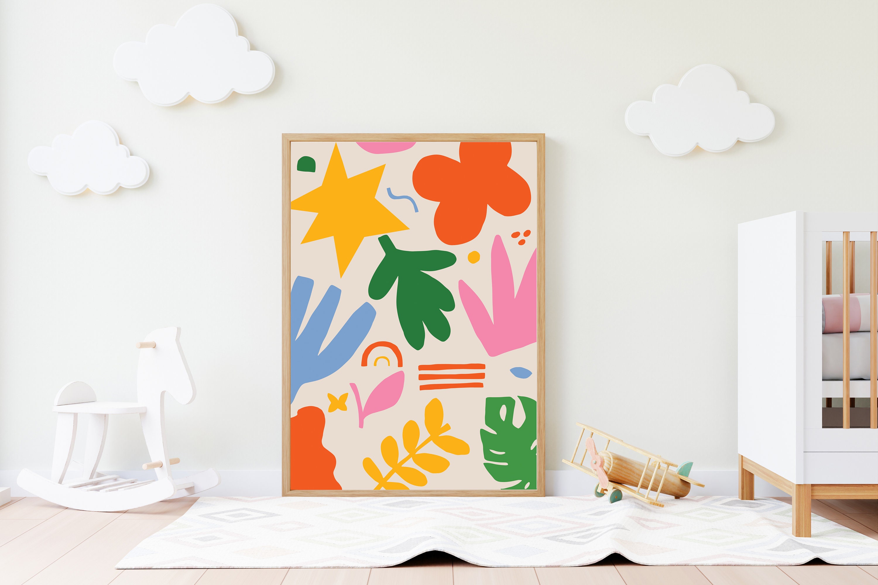 Abstract Shapes Nursery Print: Colorful Kids Wall Art (digital Download ...