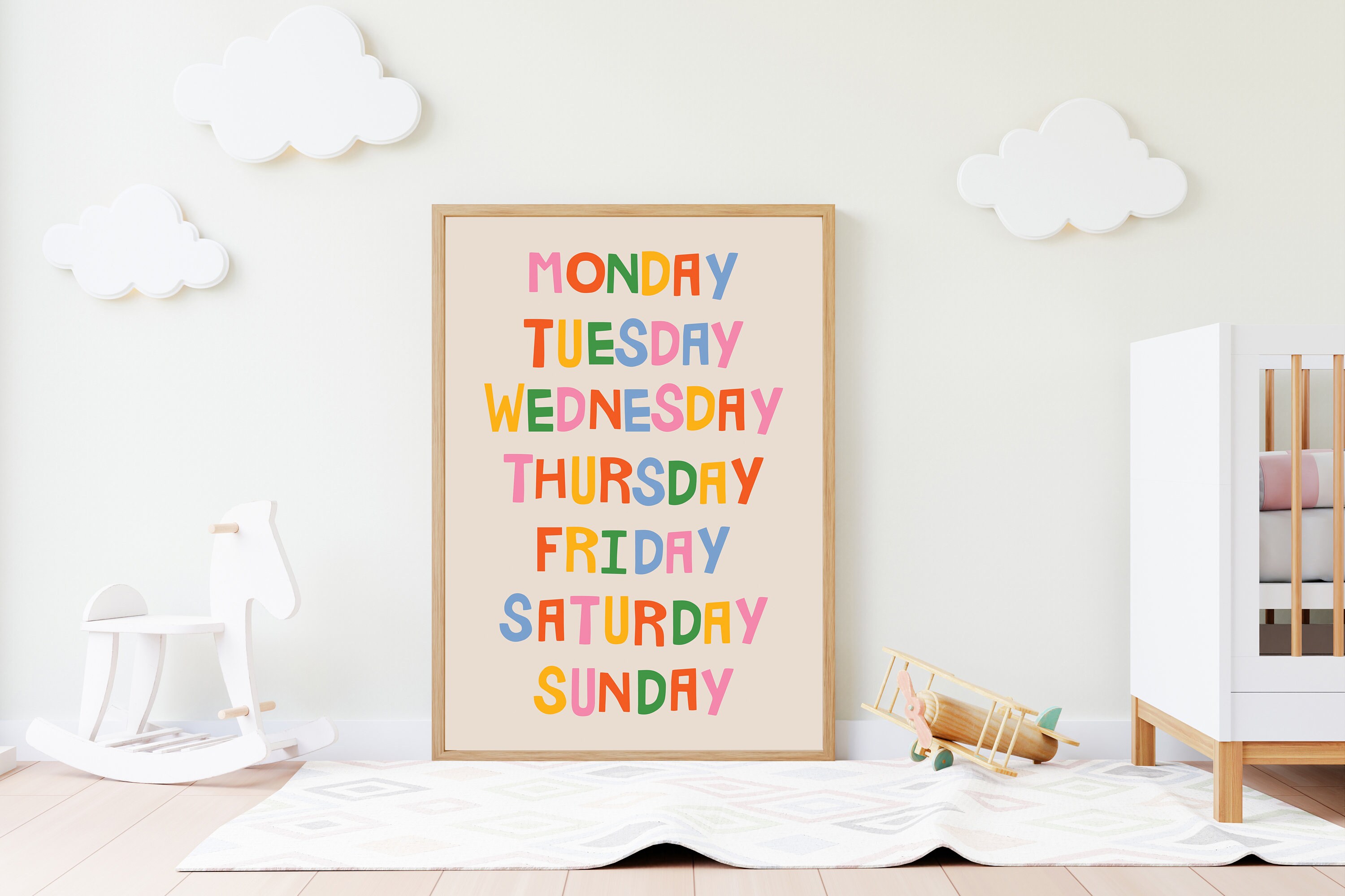 Rainbow Days of the Week Print: Educational Nursery Decor (digital ...