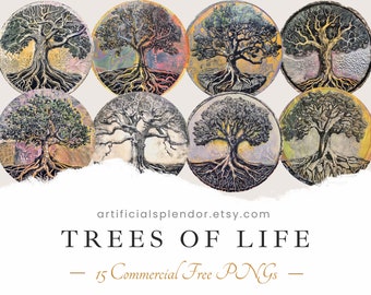 Tree of Life Clipart Bundle • Watercolor PNG Tree of Life • Family Tree • Free Commercial Use • Transparent Background Tree of Life Element