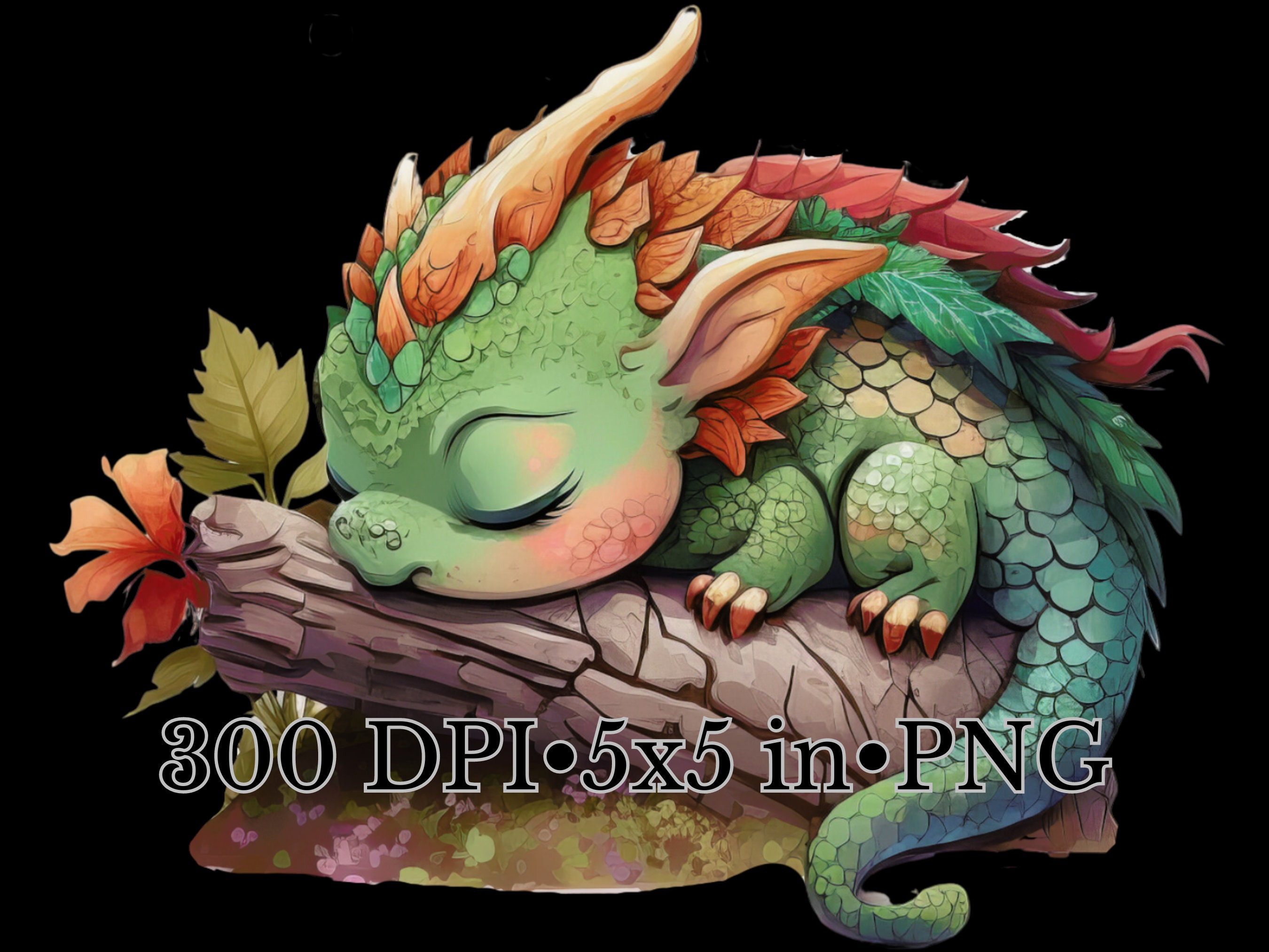 Sleeping Baby Dragon Clipart Bundle, Watercolor Art, Fantasy Cute ...
