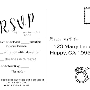 RSVP Hochzeitspostkarte