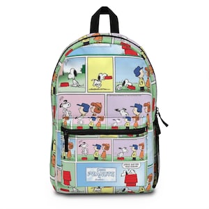 Arrière-plan sections de bandes dessinées snoopy Charlie Sac à dos Sac à dos personnalisé Rentrée scolaire Sac à dos pour enfants Sac à dos pour tout-petits pour soirée pyjama scolaire