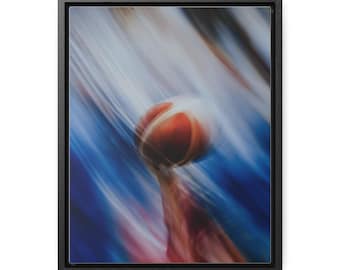 Swish of the Ball: Dynamic Basketball Canvas Art Print for Sports Fans, Gym & Home Decor, High-Quality Framed Wall Art, Perfect Gift