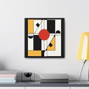 Geometric Abstract Wall Art, Modern Digital Canvas Print, Bold Color Square Poster, Instant Download for Home or Office Decor