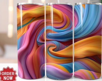 3D TieDye Sublimation Art Digital Design for 20oz Skinny Tumbler, Vibrant  Eye-Catching Perfect For Your Unique TieDye Tumbler Wrap HD PNG