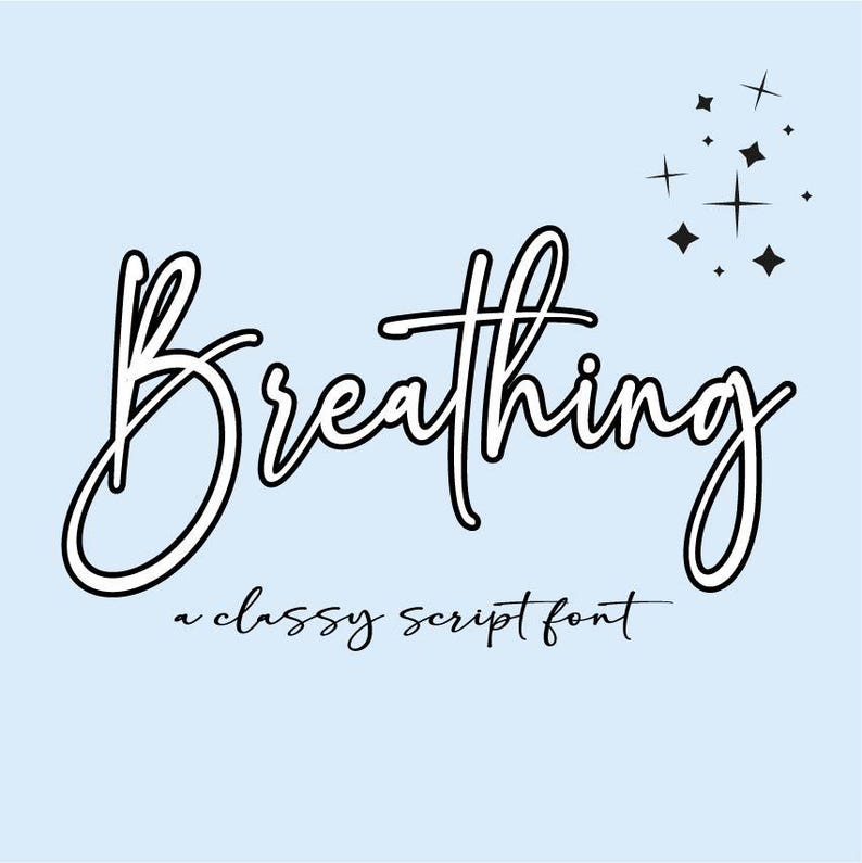 Breathing Font | Handwritten Script for Cricut and Canva (OTF & TTF) - Etsy