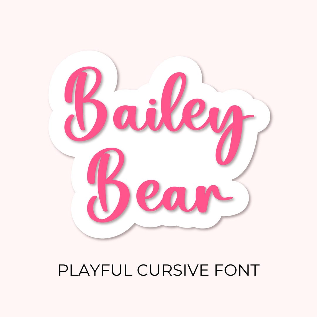 Bailey Script Font Bailey Bear Font | Handwritten Script for Cricut, Canva (OTF & TTF) - Etsy