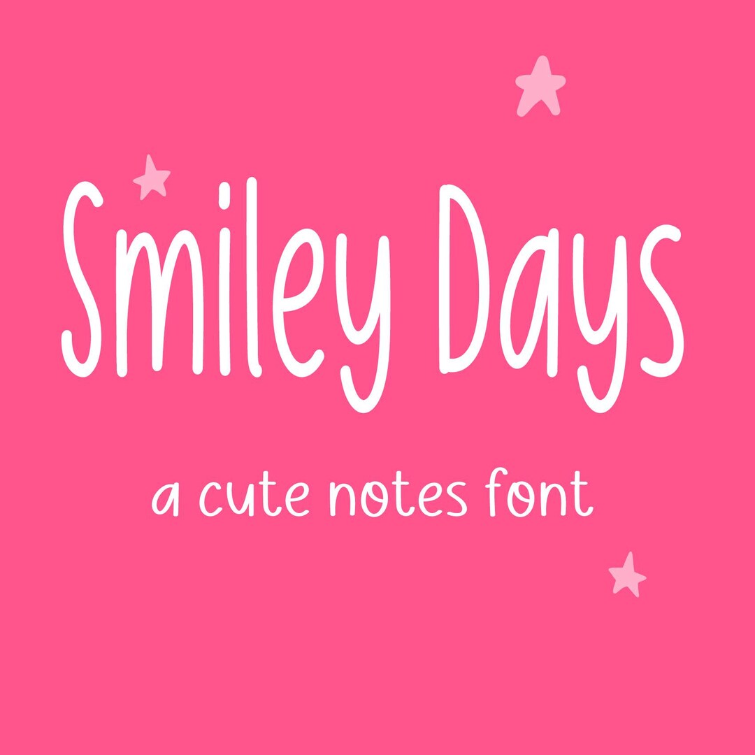 Smiley Days Font | Handwritten Font | Cricut Fonts | Cute Hand Drawn ...