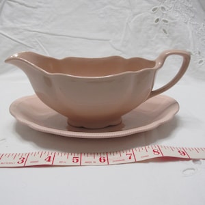 Rare. China &quot;Rose Dawn&quot; Gravy Boat and Under Plate Pink Johnson Brothers England.