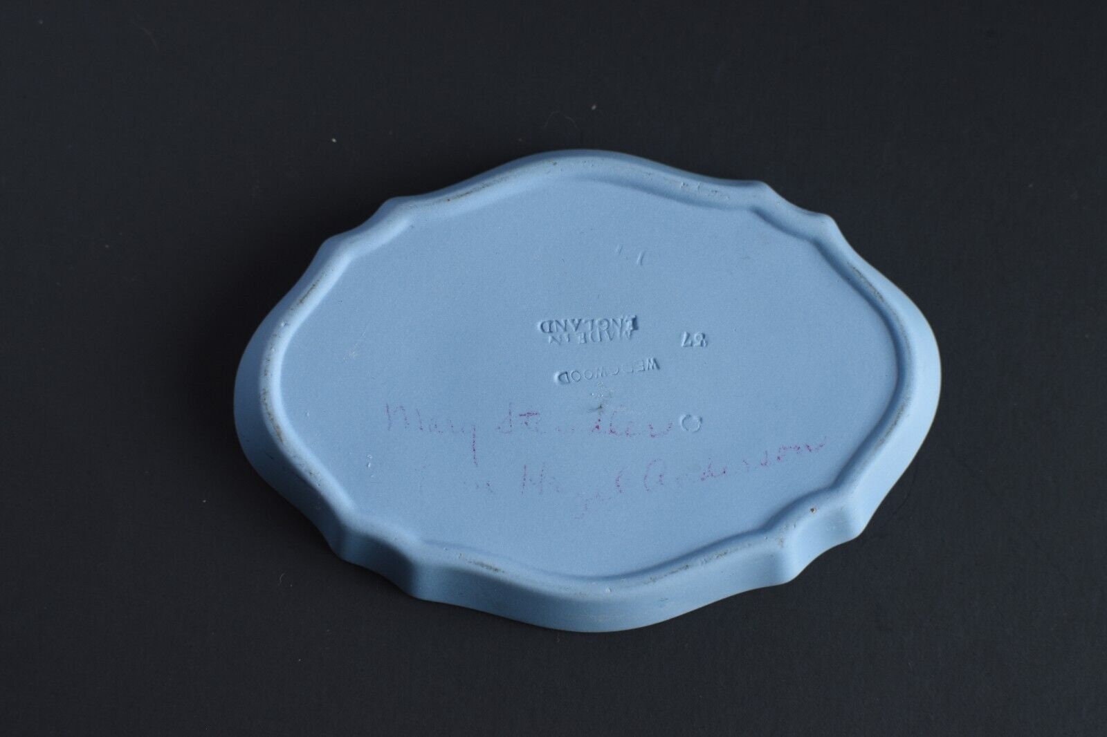1966 Wedgwood Jasperware Matte White Cherubs & Butterfly on