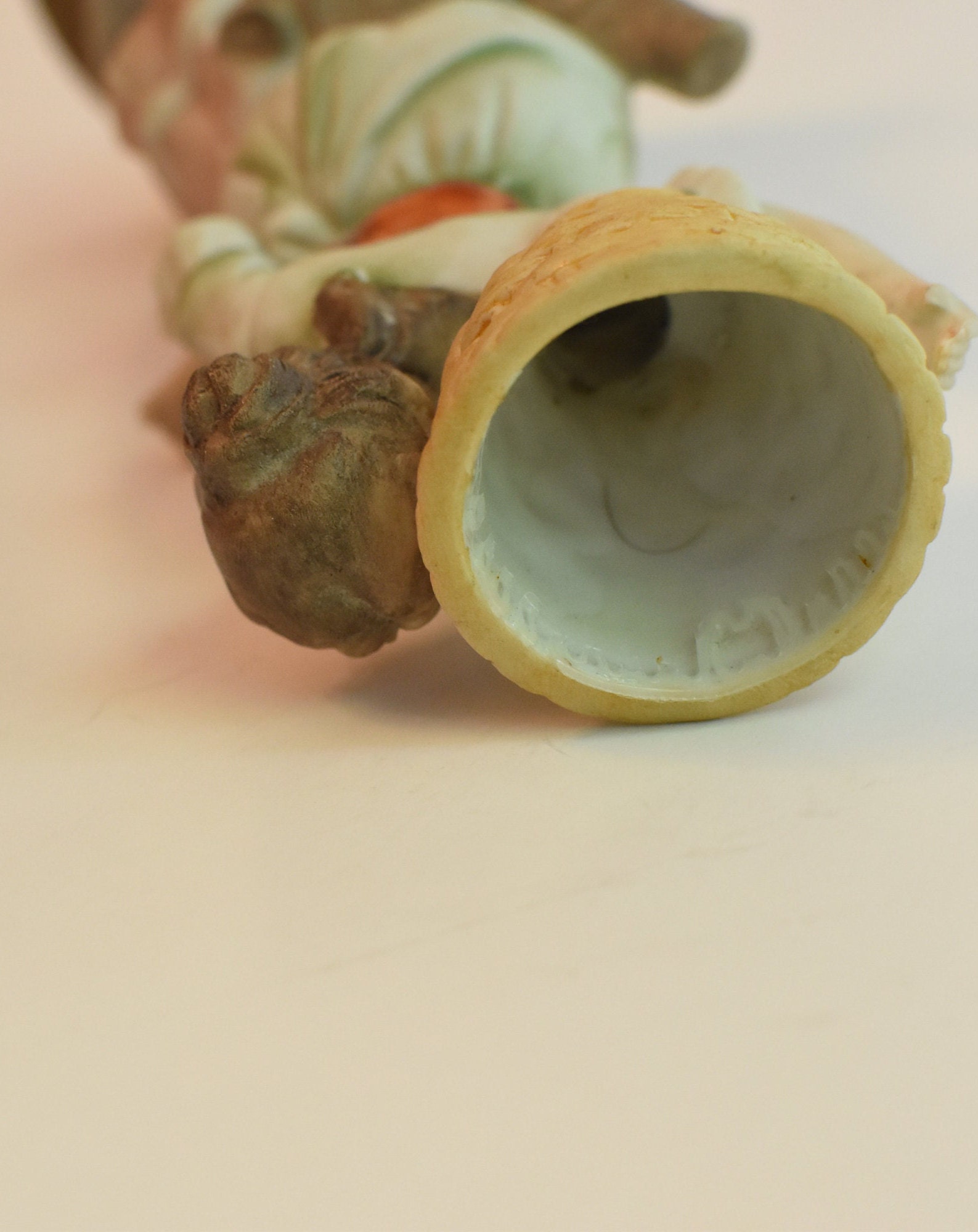 Vtg Lenwile China Ardalt Japan Female Basket Carrier Taper Candle