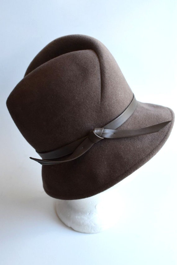 1950s-1960s Merrimac Hat Co. Ladies Brown Wool Clo