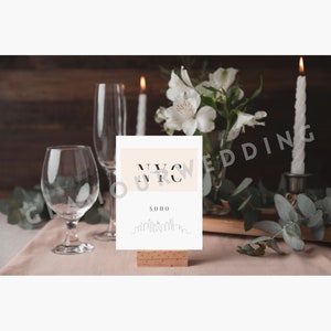 CUSTOM UNIQUE New York Theme Wedding Table Names