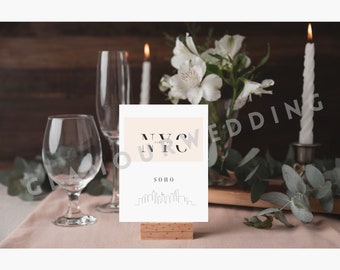 CUSTOM UNIQUE New York Theme Wedding Table Names