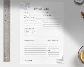 Therapist Printable Session Bundle - Neutral Geometric Design