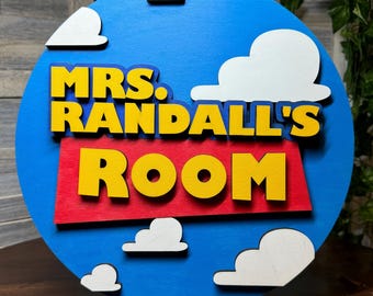 Personalized Toy Story Room Sign: 3D Nursery Decor