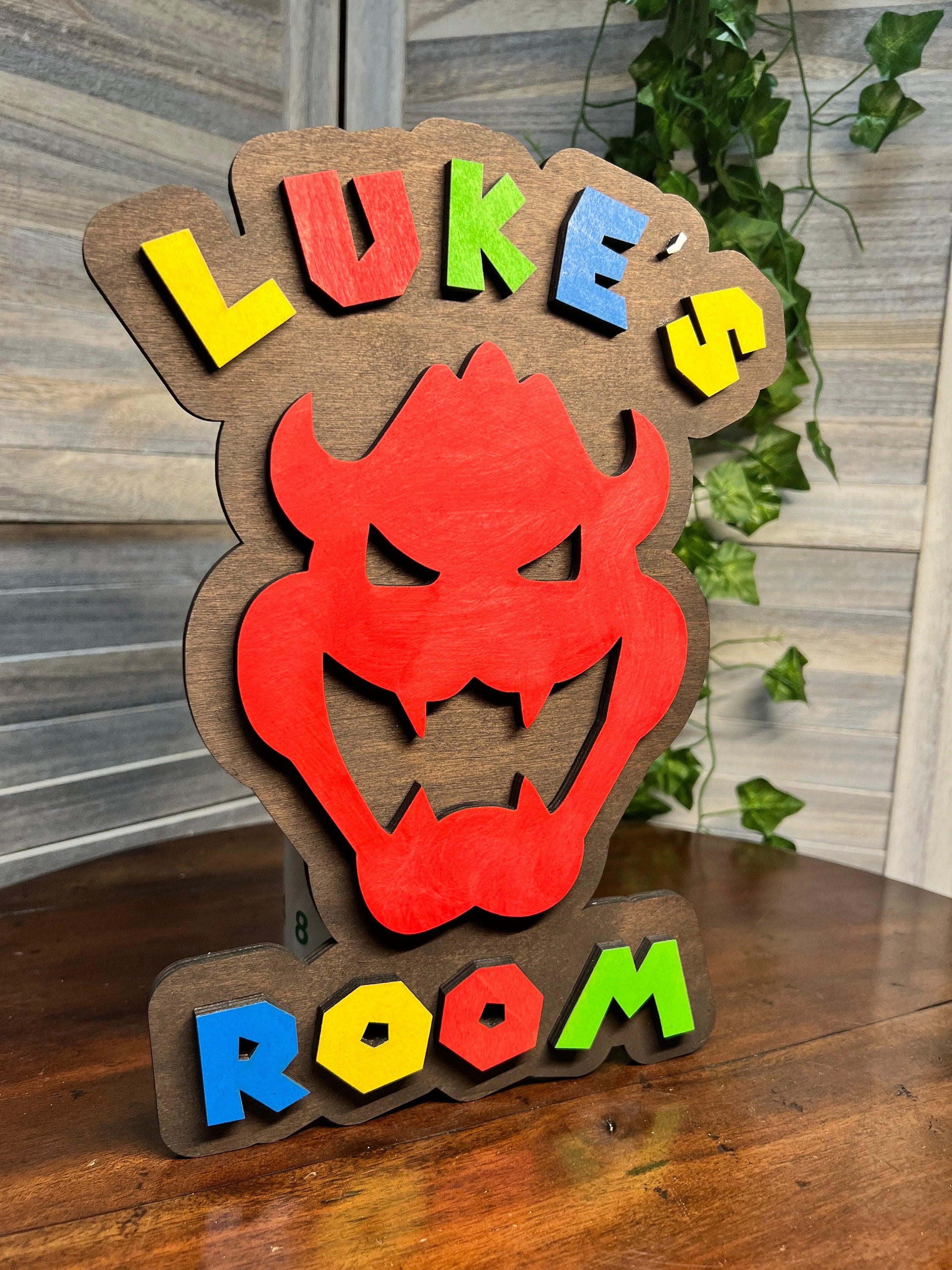 Handcrafted Bowser Name Sign: Mario Inspired Kids Room Decor - Etsy