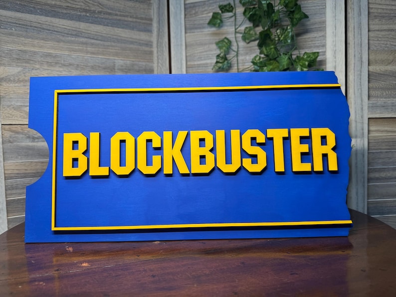 3D Wooden Blockbuster Sign | Retro Movie Room Decor - Etsy