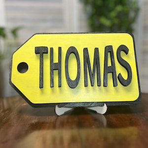 Price is Right Name Tag Sign for Tv Show Fans of Drew Care Bob Barker Price Is Right Woodcut Home Decor Wall Art Gift for Fans