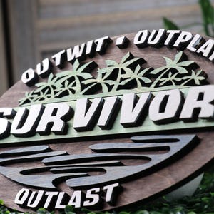 SURVIVOR Super Fan Island Sign, Outwit Outplay Outlast Home Decor Wall Art Gift box for Survivor Superfans of the Show