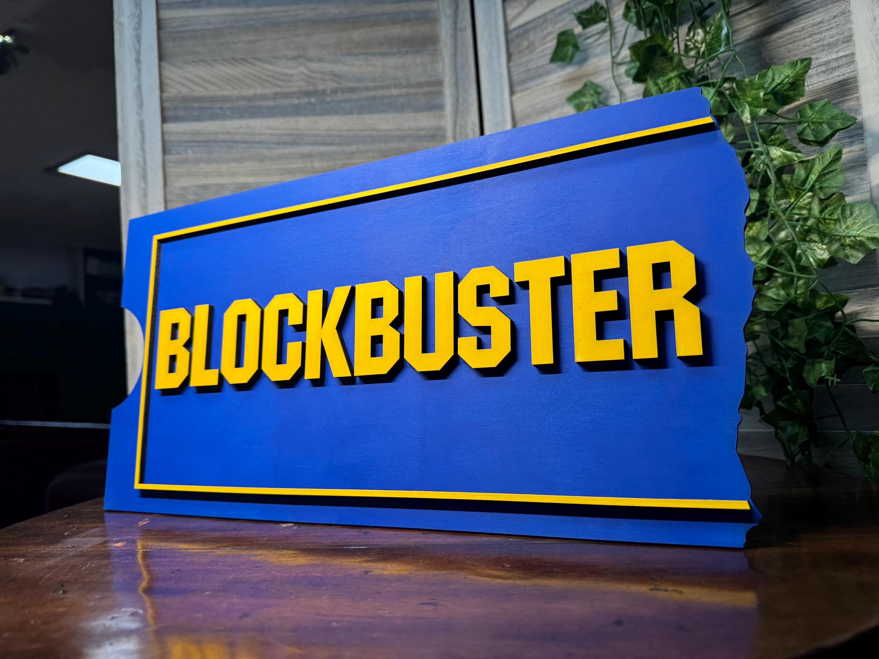 3D Wooden Blockbuster Sign | Retro Movie Room Decor - Etsy