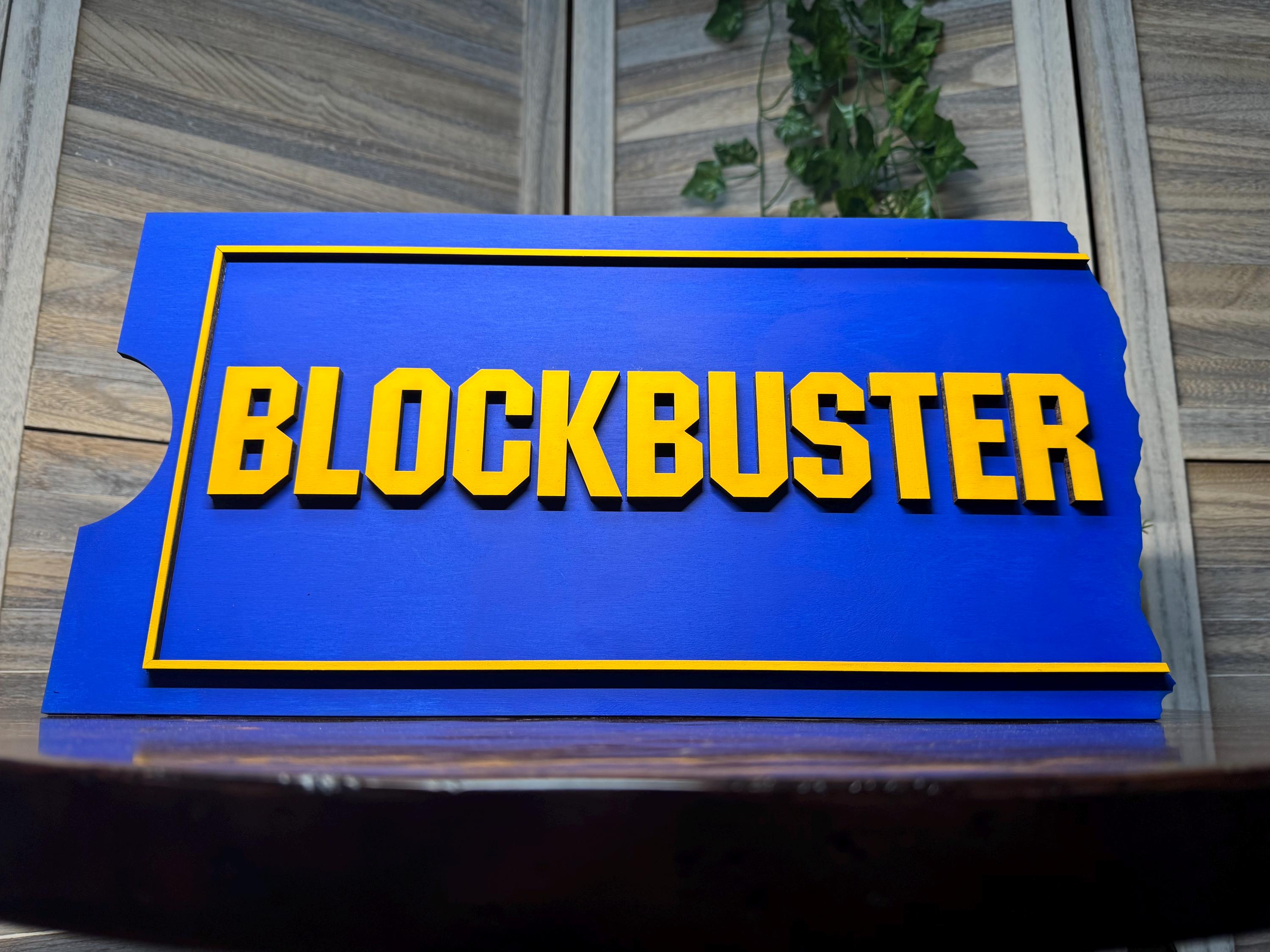 3D Wooden Blockbuster Sign | Retro Movie Room Decor - Etsy
