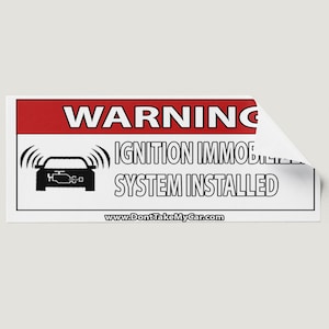 Kia / Hyundai Anti Theft Car Sticker Ignition Immobilizer Theft Prevention - Classic