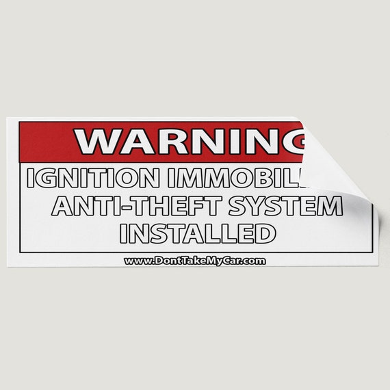 Kia / Hyundai Anti Theft Car Sticker Ignition Immobilizer Theft Prevention  - Text Only (1 STICKER)