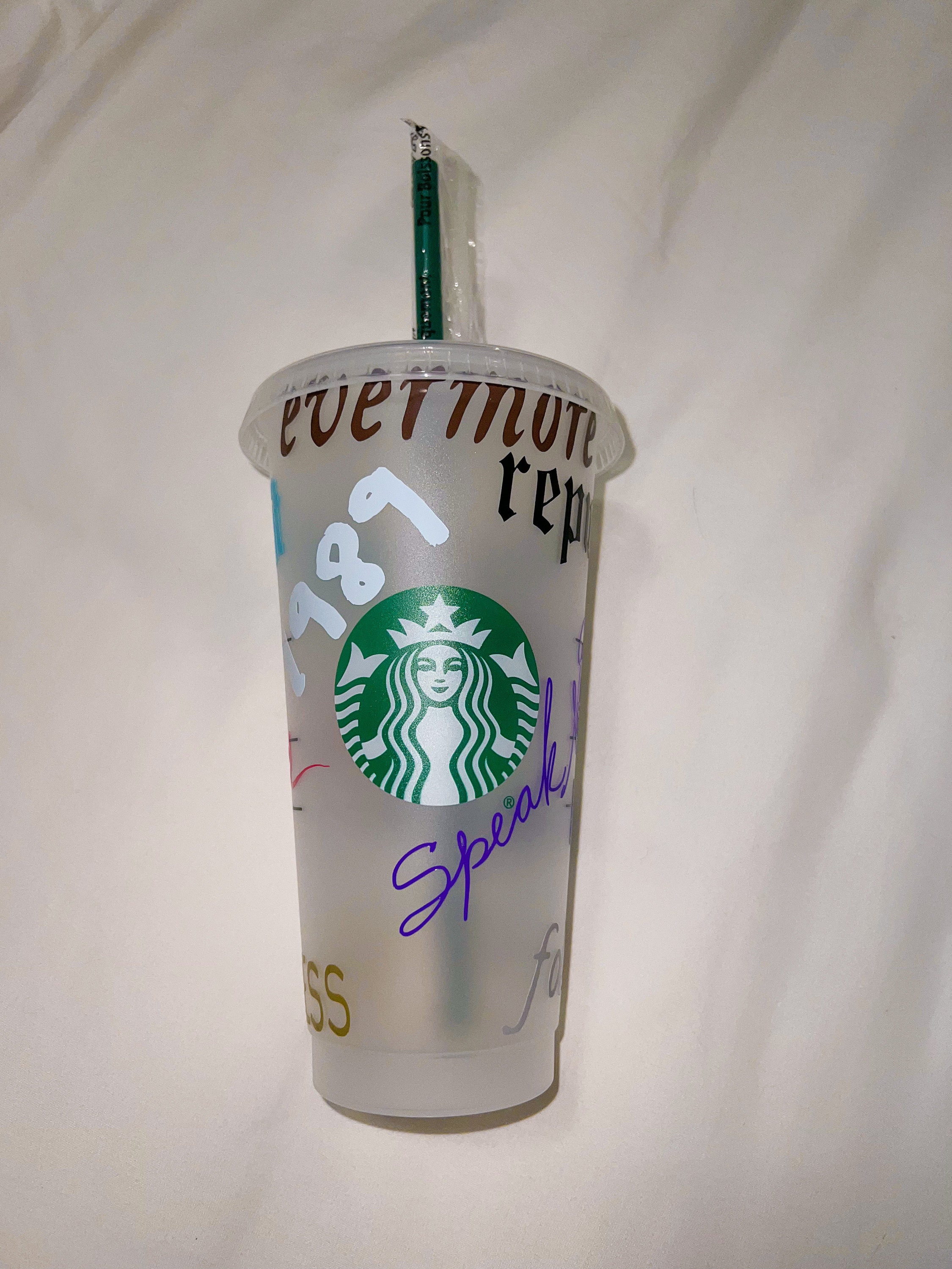 Taylor Swift Starbucks Reusable Cup With Straw and Lid Etsy
