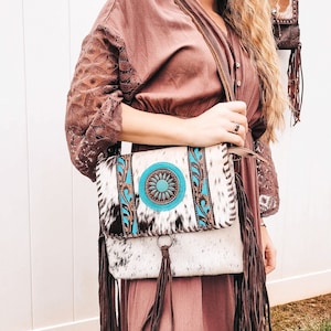 Dreamcatcher Fringed Hand-Tooled Handbag