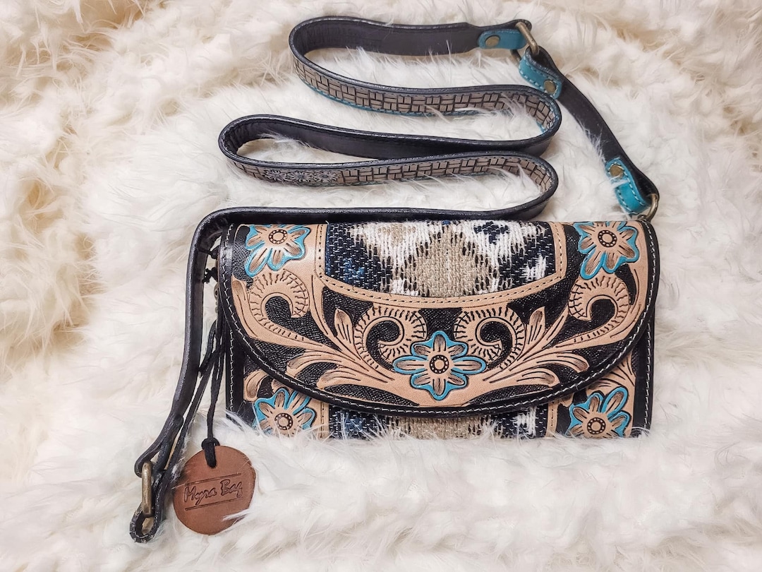 Genuine Leather Aztec Wallet Etsy