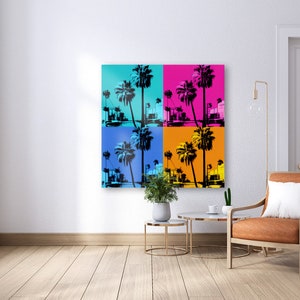 Pop Art Palm Tree - Digital Art Print in the Style of Andy Warhol