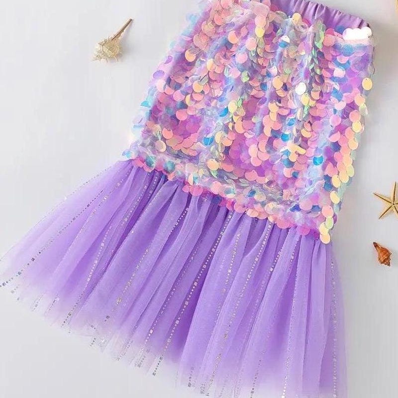 Electric Blue Embellished Mermaid Skirt Set main image 1