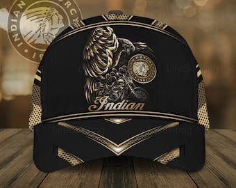 Gorra de motocicleta In.dian, gorra clásica de motocicleta In.dian, gorra de béisbol para hombres, sombrero de hombre de motocicleta, gorra de béisbol para hombres, regalos del Día del Padre