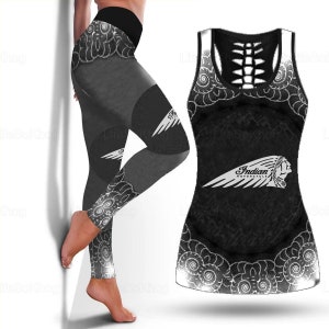 In.dian Motorcycle Tank Top, In.dian Motorcycle Leggings, Motorcycle Tank Top, Legging For Women, Yoga Tank Top, Women Leggings image 1