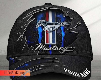 Ford Mustang Cap, Mustang Hats For Men, Custom Name Cap, Ford Racing Baseball Hat, Mustang Snapback Hat, Gift For Him