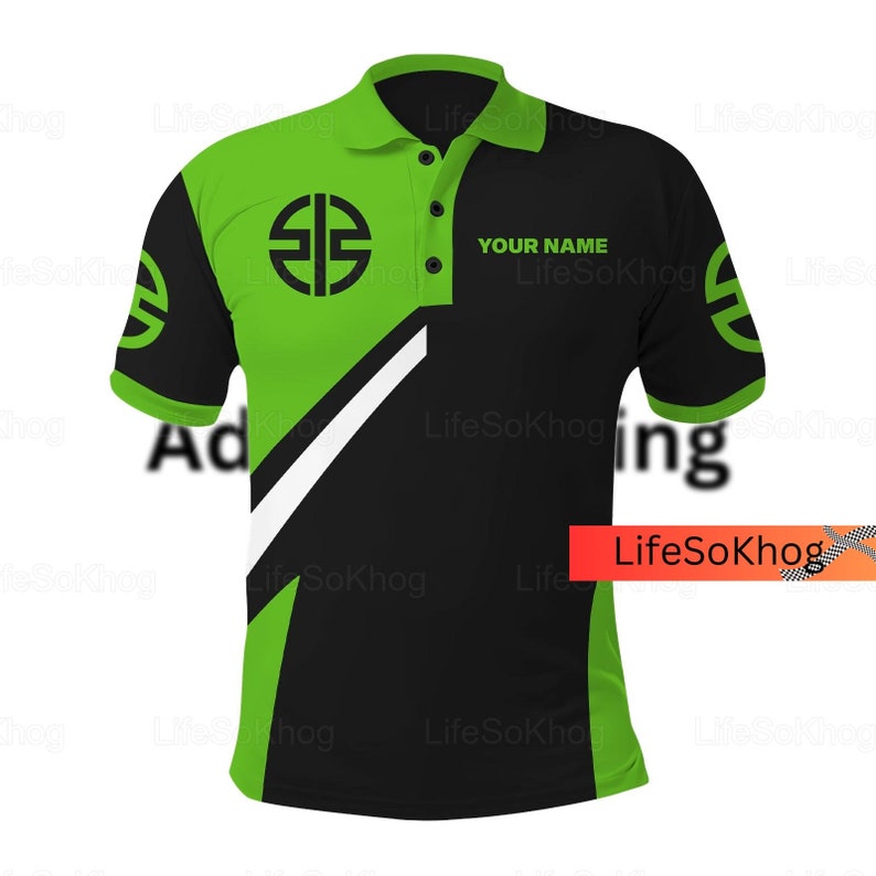 Kawasaki Polo Shirt, Motorcycle Shirt, Biker Shirt, Customized Polo Shirt, Polo Shirt For Men, Gift For Him, Kawasaki Motorcycle Shirt image 6