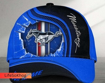 Custom Mustang Cap, Mustang Classic Cap, Custom Name Cap, Mustang Baseball Cap Men, Ford Racing Snapback Hat, Gift For Him