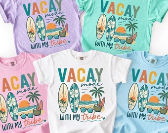 Summer Vacay Vibes Shirt, Beach Holiday T-Shirt, Family Vacation Outfit, Retro Sunshine Beach Tee, Summer Break Comfort Color Shirt