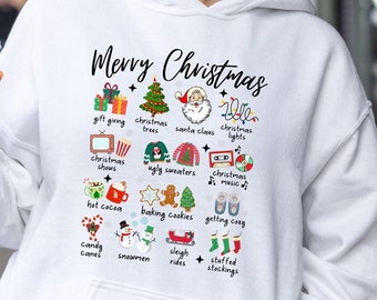 Merry Christmas Hoodie, Happy Christmas Hoodie, Cute Winter Hoodie,Christmas Hoodie for Women,Snowman Hoodie,Holiday Hoodie,Trendy Christmas