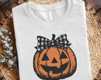 Pumpkin Patch Bow T-Shirt, Coquette Fall Shirt, Fall Pumpkin Shirt, Fall Autumn Shirt, Cozy Season Shirt, Halloween Pumpkin T-Shirt