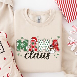 Mama Claus Sweatshirt, Christmas Mama Sweatshirt, Merry Christmas Sweatshirt, Matching Christmas Sweatshirt, Family Christmas Sweats