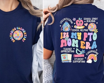 Custom In My PTO Mom Era Shirt, Personalized Parent Teacher Organization Tee, PTO Mom Shirt, PTO Crew Shirt, Teacher Team Tee, Teacher Gifts